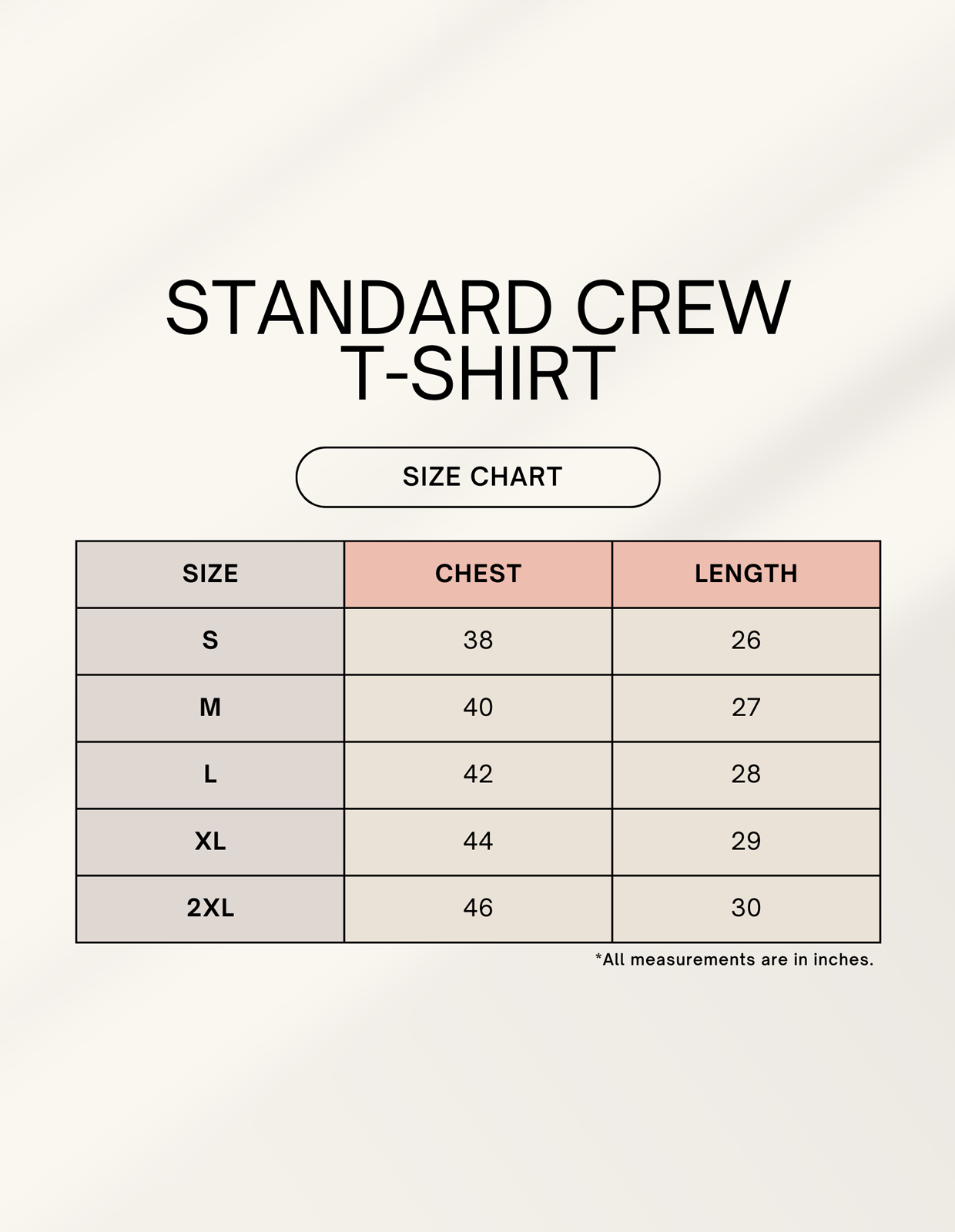 Unisex Standard Crew T-Shirt Plain