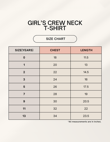 Girl's Crew Neck T-Shirt Meow