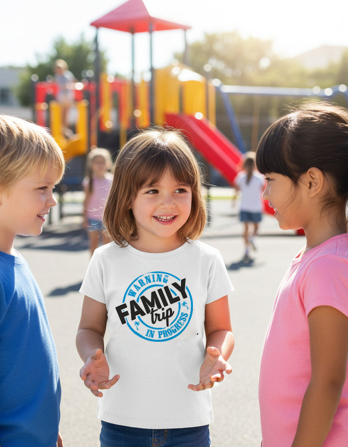 Girl's Crew Neck T-Shirt - Family Trip