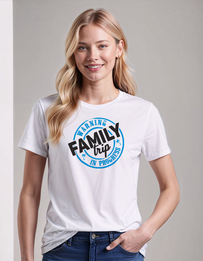 Girl's Crew Neck T-Shirt - Family Trip