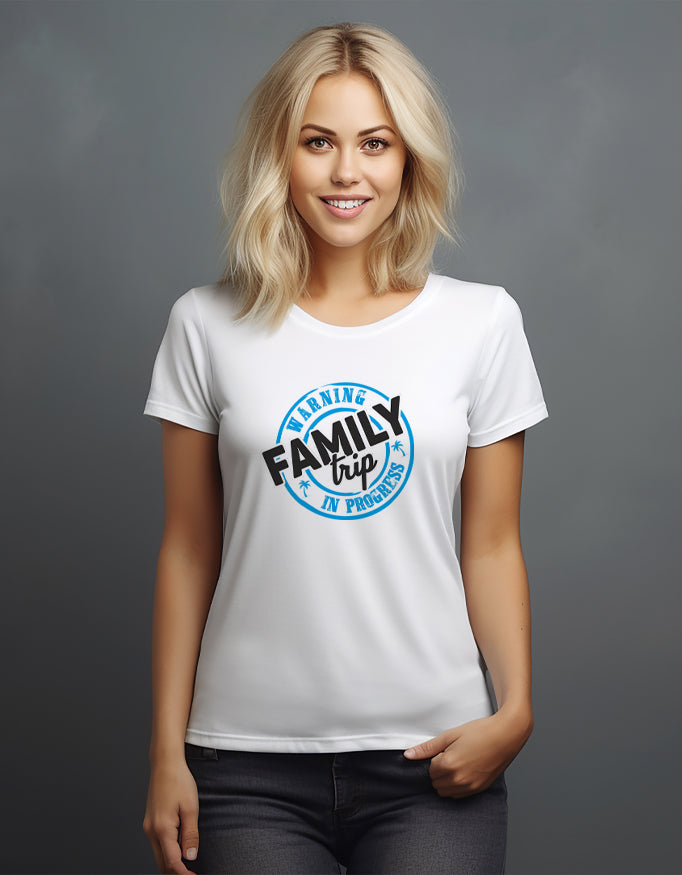 Girl's Crew Neck T-Shirt - Family Trip