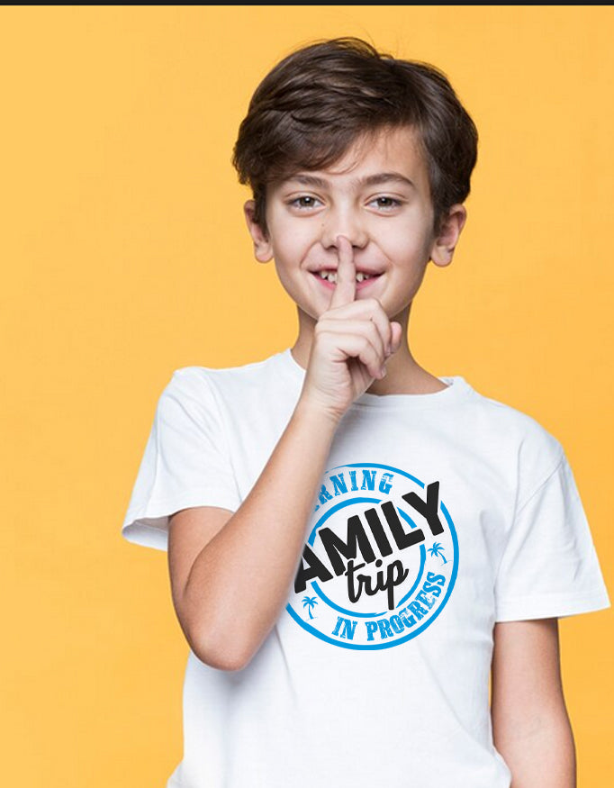 Girl's Crew Neck T-Shirt - Family Trip